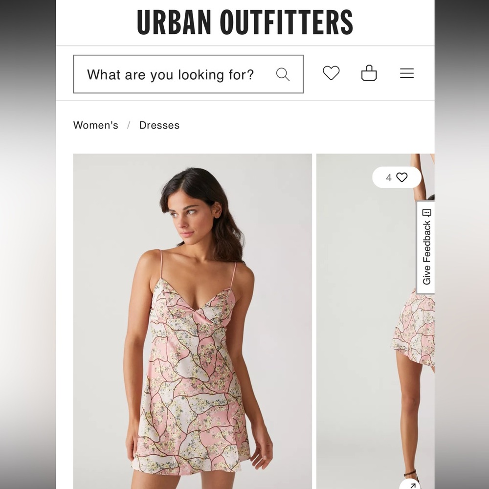 Urban Outfitters Blush Floral Mini Dress